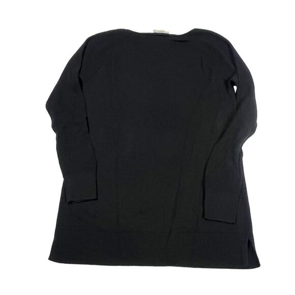 LOFT Outlet Sweater Solid Black Long Sleeve‎ V-Neck Pullover Women's Casual - Picture 2 of 10